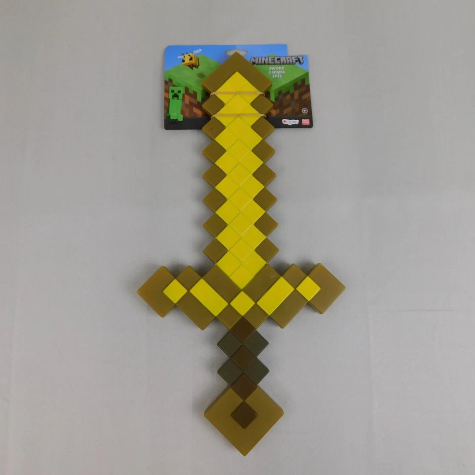 Kids Minecraft Gold Sword Halloween Costume Hand Held Prop #C453 - Image 2 of 4