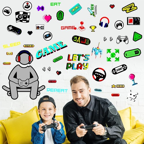 Glow In The Dark Game Wall Decal Video Game Controller Wall Decor for Boys Room - Picture 2 of 7