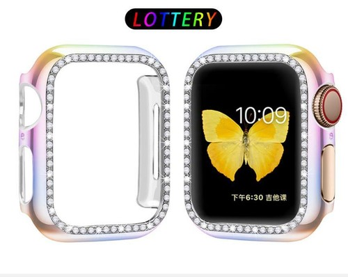 Bling Diamonds Case Fo Apple Watch PC Protective Bumper Face 38 40 42 44 41 45mm - Picture 12 of 16
