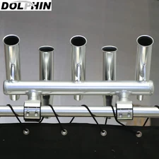 Dolphin 5 Rod Holder Fishing Center Console Boat T Top Rocket Launcher Anodized