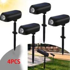 4X Bright Solar Powered LED Spotlight Waterproof Outdoor Yard Garden Spot Lights