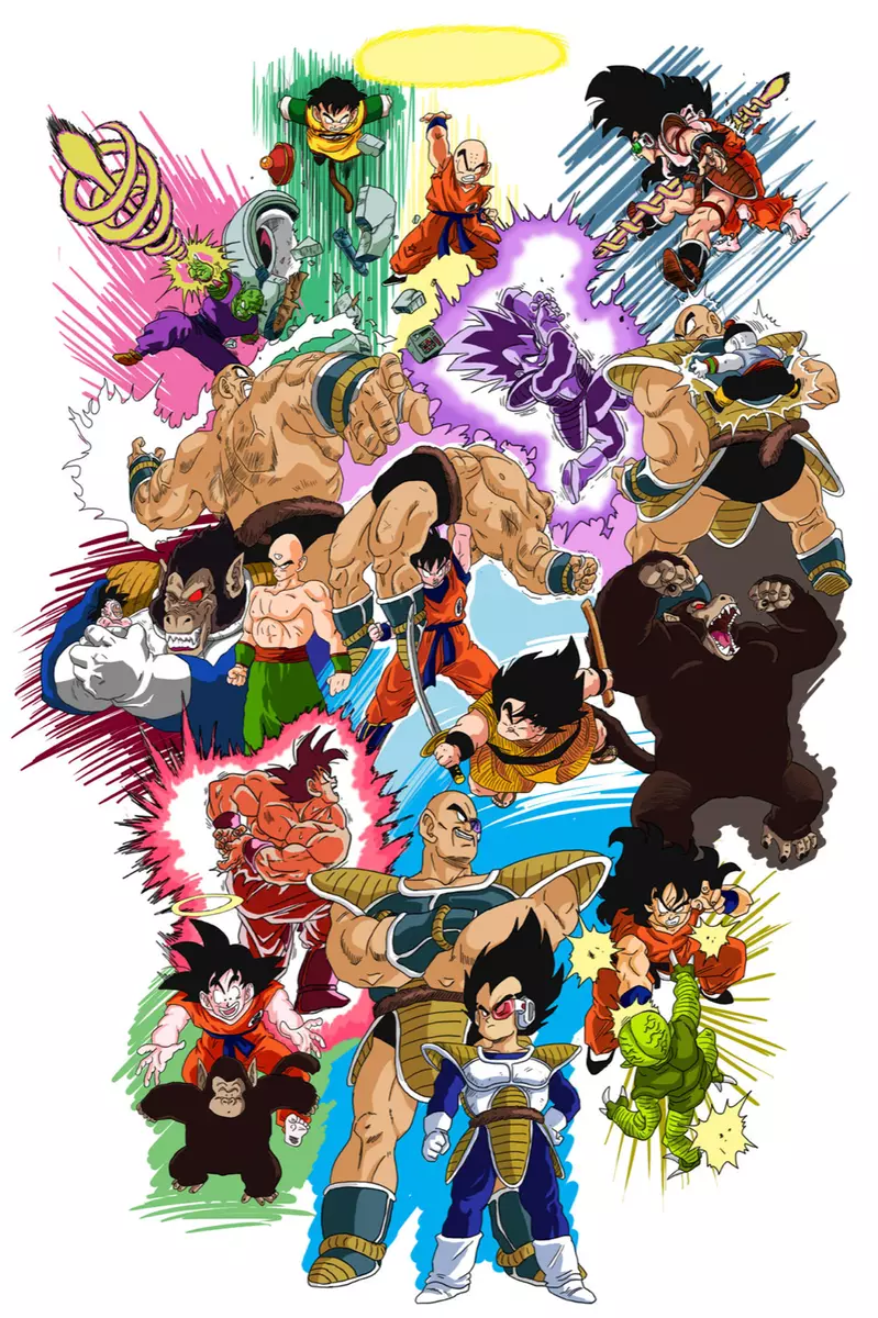 Dragon Ball Z SSJ Vegeta Collage 18in x 12in Free Shipping