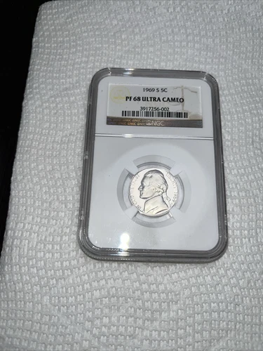1969 S Jefferson Nickel PF68 Ultra Cameo NGC Certified