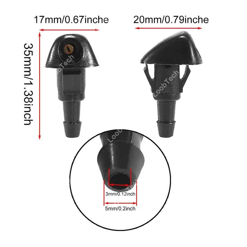 Boquilla limpiaparabrisas pulverizadora para Honda S2000 2000-2009 2 piezas lavadora de parabrisas delantero jet Foto 4 de 4