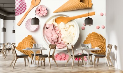 3D Ice Cream Shop 11530 Wallpaper Mural Wall Print Wall Wallpaper Murals US Coco