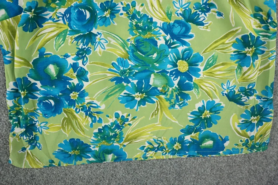 Joanna Blouse Womens Medium Green Blue Sheer Button Front Tank Quarter Sleeve - Image 3 of 4