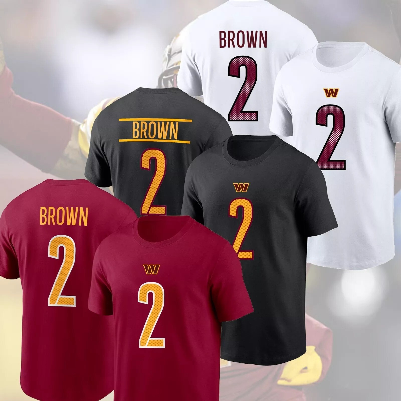 SALE OFF! Dyami Brown #2 Washington Commanders Name & Number Player Fan Gifts