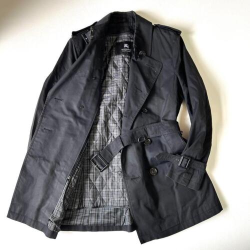 BURBERRY BLACK LABEL Nova Check Trench Coat with Liner Size M(US:S)Black 014474d - Picture 1 of 24