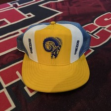 Los Angeles Rams AJD Lucky Stripes NFL Vintage 80s Trucker Snapback Cap Hat Lrg