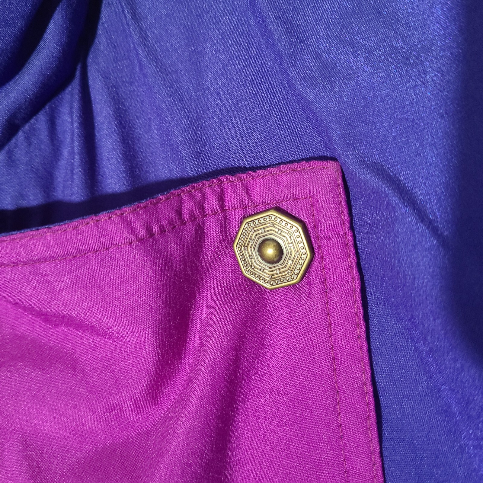 Vintage 80s Fera Skiwear Purple/Green Colorblock Full Zip Women's Jacket Size 12