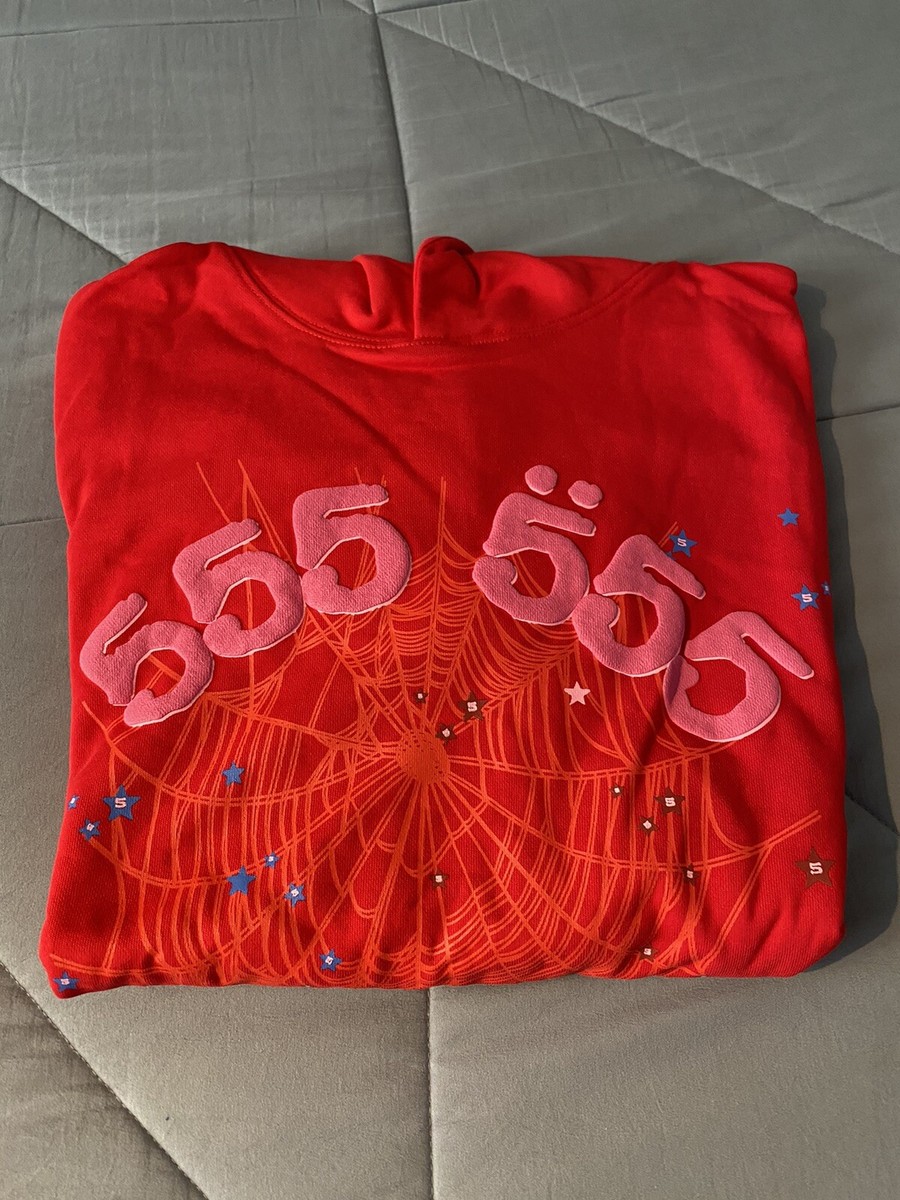 Sp5der パーカー エンジェル ナンバー 555 レッド /関送無料 Sp5der Worldwide Red Angel Number 555 Hoodie - MEDIUM | eBay