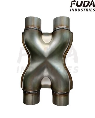 Dual 2.25" X Pipe Universal Stainless Steel Stamped Crossover Exhaust Tail Pipe - Bild 1 von 4