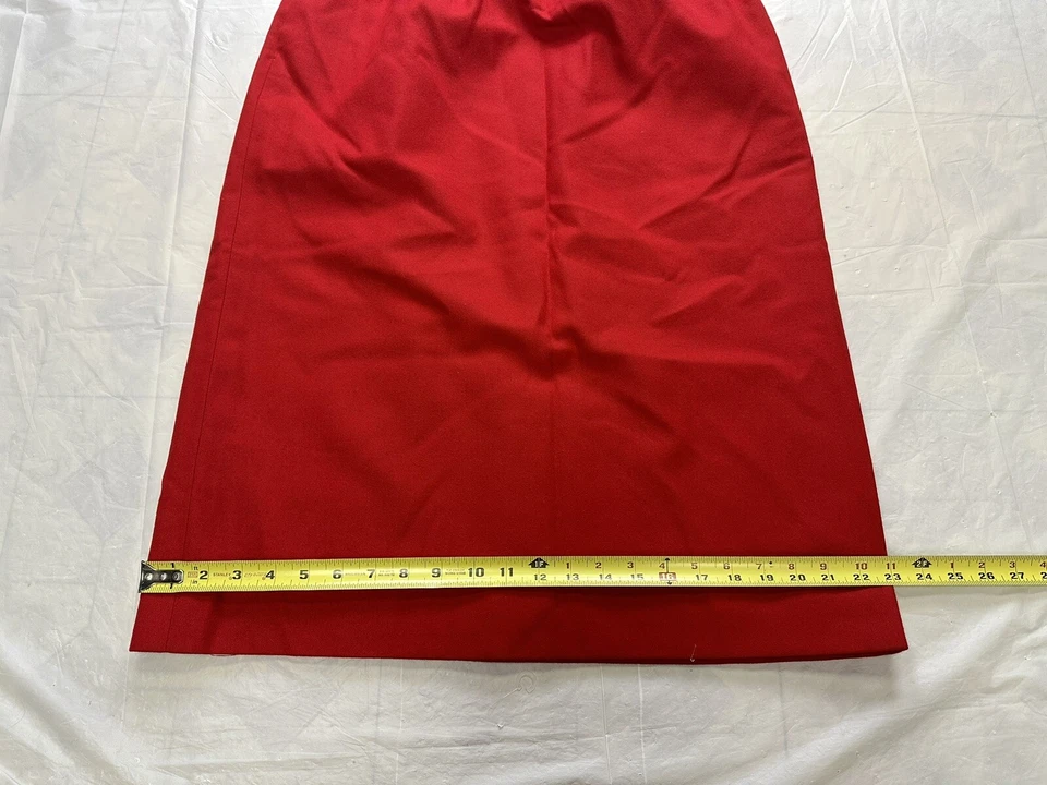 FALDA Pendleton Vintage Lana Virgen Roja Recta Forrada Bolsillos Talla 16 Foto 4 de 4