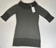 Soft Surroundings Women's Sweater Dress Cowl Neck Gray Wool Blend Size Small NWT