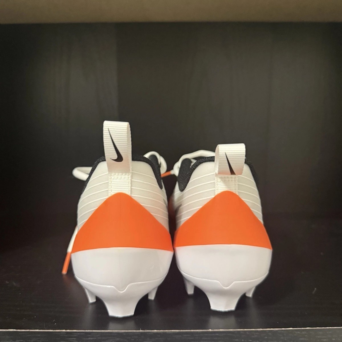 Men Nike Vapor Speed 3 White Safety Orange Football Cleats 