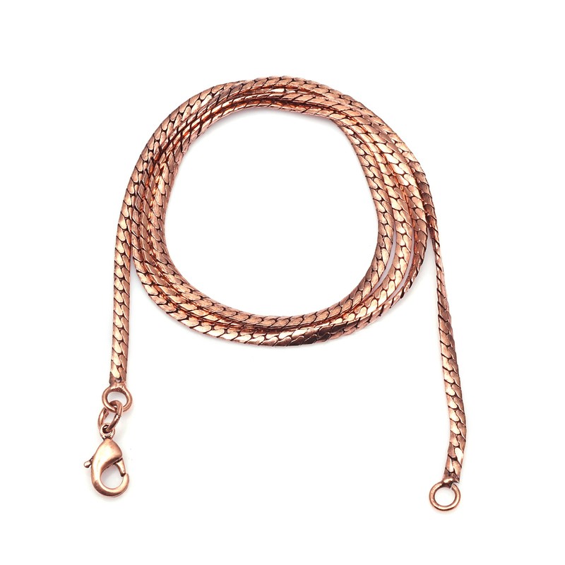 20" Copper Snake Chain Hook Lobster Clasp,Solid High Finished  LM-135,RJ-008,20