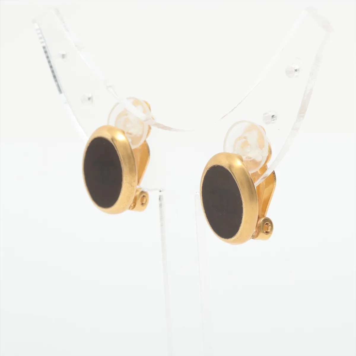 Chanel 99A Earrings (for both ears) GP Black×Gold thumbnail 3