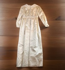 Vintage Wedding Dress Satin Ivory Empire Waist 1960s 1970s 32  Bust