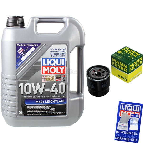 Mann Inspektionspaket 5L Liqui Moly 10W-40 FüR KIA Picanto 1.1 1.0 1.2-image
