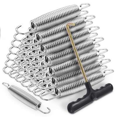 72 Pieces Trampoline Springs Replacement with T-Hook Heavy Duty Stainless Ste...