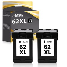 2PK For HP 62XL 2-Black C2P04AN Ink Cartridge for ENVY 5646 5660 5663 7640 7645