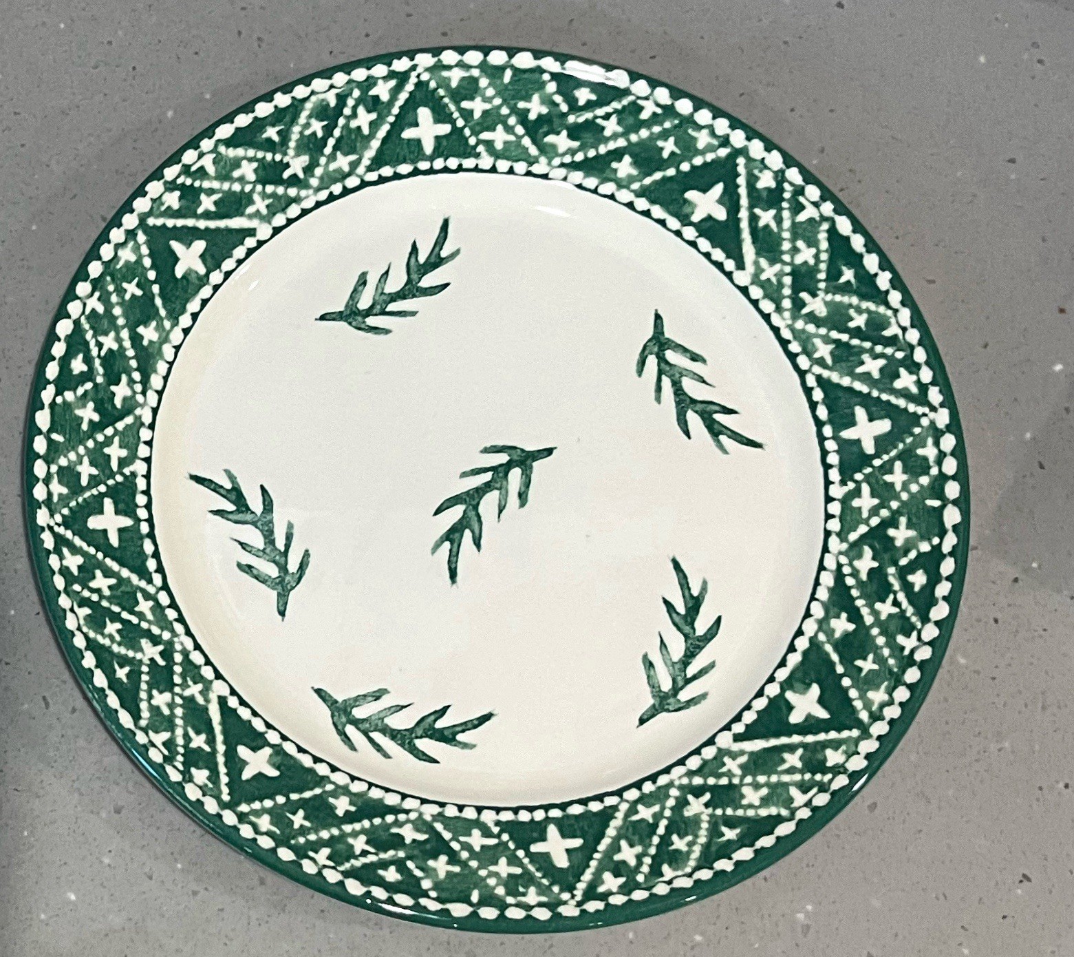 Dansk Nordic Knit Salad Side Plate 8.25&rdquo; Green  Holiday Pr