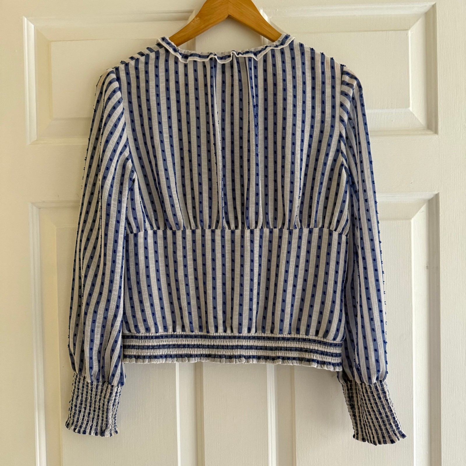 Intermix Striped Button Up Ruffled Long Sleeve To… - image 6