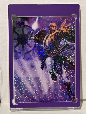 Star Wars Topps Galaxy Mace Windu Purple Refractor /125 #31  COLOR MATCH !