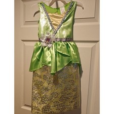 Disney Princess Tiana Costume Dress Girls Size 4-6X Halloween worn once