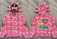 Glo Gang Worldwide I Heart Glo Full Zip Hoodie (Pink) Unisex Quality Streetwear