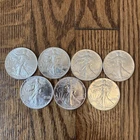 Lot Of 7 1987 American Silver Eagles .999 Fine Coins 7 Oz Total