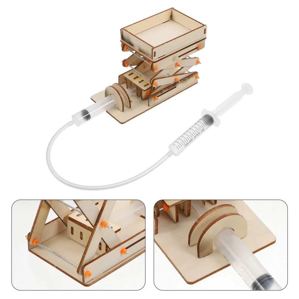 Elevador hidráulico de gato de laboratorio juguete educativo ciencia plataforma de madera ABS