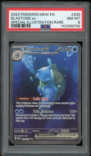 Pokemon Blastoise ex Special Illustration Rare Holo 200/165 151 PSA 8 NM/MT