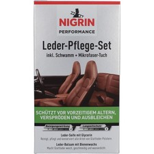 Lederpflege Set Auto NIGRIN Leder Reinigung mit Seife & Balsam & Schwamm