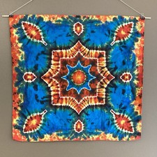 Handmade Tie Dye XL Bandana Mandala Flower  100 Cotton 