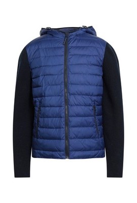 BRIAN DALES Hybrid Hoodie Puffer 2-Tone Blue Jacket L 100% Authentic Brand New