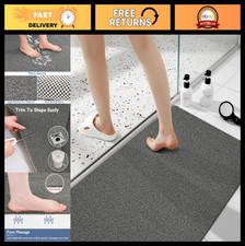 Non-Slip Shower Mat 47x32 Inch, Quick-Dry PVC Bath Rug, Easy Clean Soft Tub Floo