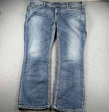 Silver Jeans Women's Size 24 Tuesday Mid Baby Bootcut Blue Denim stretch