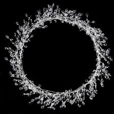 FOIMAS 16ft Clear Acrylic Wire Bead Garland Strand Ice Faux Acrylic,