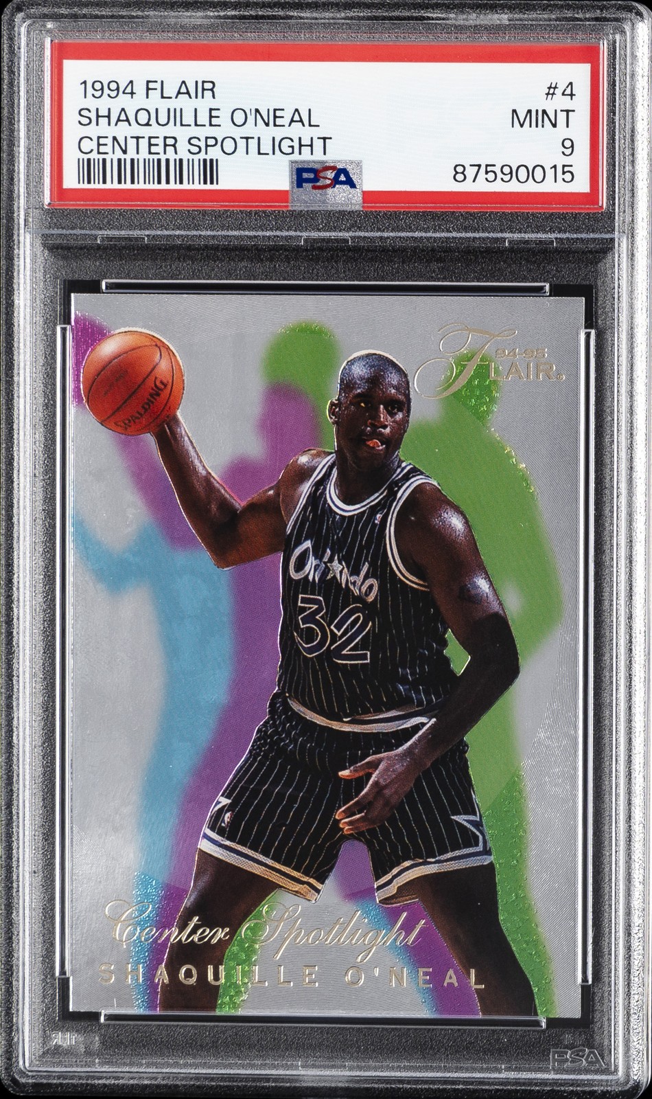 1994 FLAIR CENTER SPOTLIGHT #4 SHAQUILLE O'NEAL PSA 9