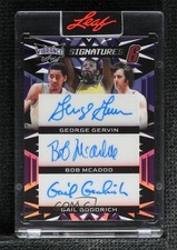 2023 Leaf Vibrance Purple Prismatic 2/5 George Gervin Bob McAdoo Auto HOF uk2