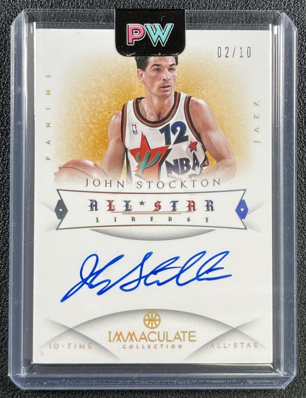 JOHN STOCKTON 2012-13 PANINI IMMACULATE COLL #62 ALL STAR LINEAGE AUTO 2/10 JAZZ