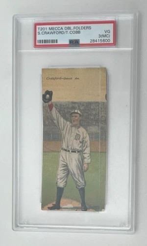 1911 T201 Mecca Double Folders Ty Cobb & Sam Crawford HOF PSA 3 VG (mc)