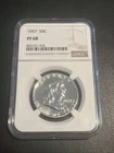 1957 NGC PF68 Silver Proof Franklin Half Dollar Bright White Coin 50c White Lb