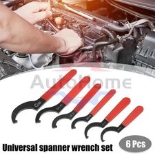 6Pcs Coilover Spanner Wrench Set C-Shape Shock Spanner Hook Wrench Tools Newest
