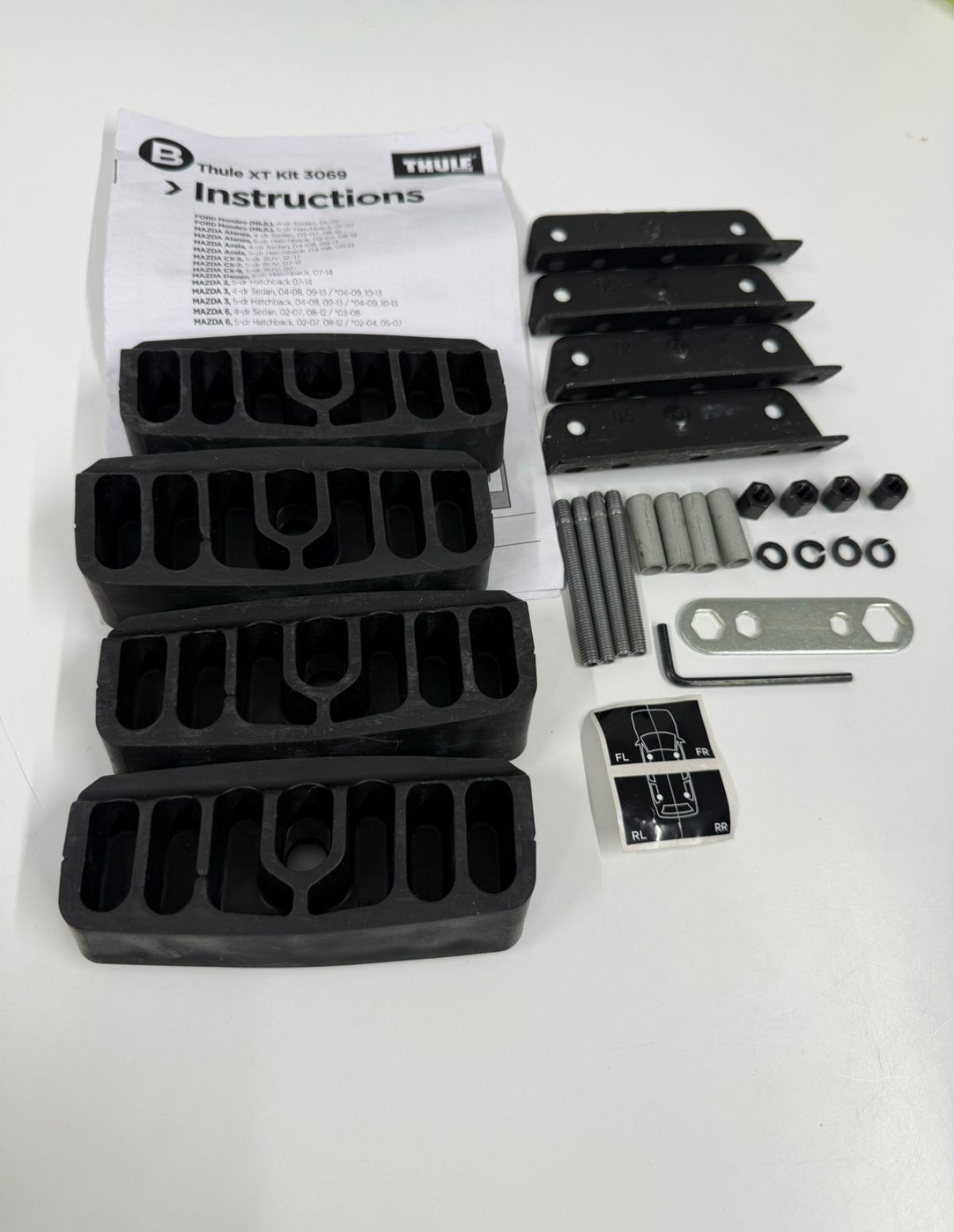 Thule Fitting Kit 3069 used no box fits MAZDA 3, 5-dr Hatchback, 04-08, 09-13
