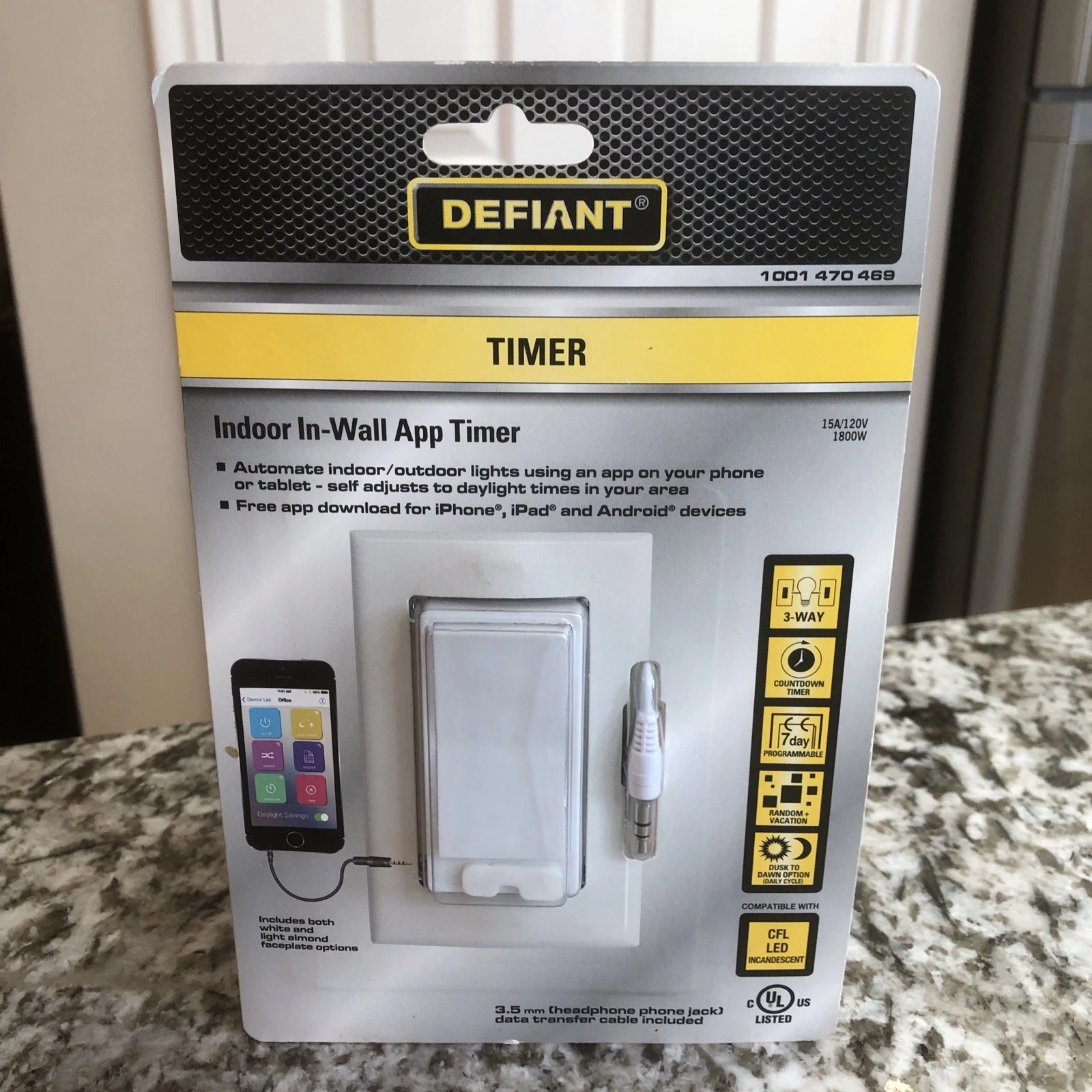 Defiant In-Wall App Timer Programmable 3-Way Light Switch 1001470469 NEW Sealed