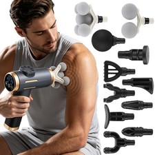 Massage Gun Deep Tissue Muscle Percussion Massager 11 Attachment Heads 20 Speeds