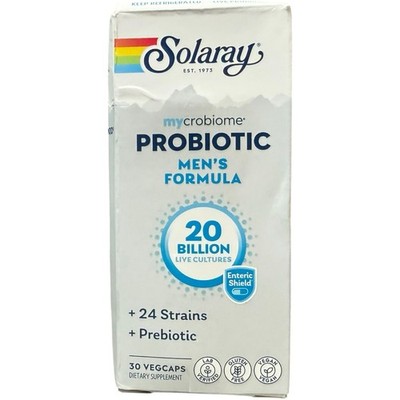 Solaray Mycrobiome Probiotic Mens Formula, 30 Vegcaps, Exp-07/2026