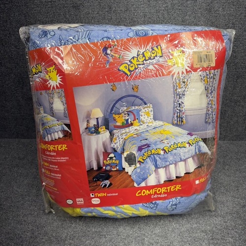 Vintage 1998 Nintendo Pokémon Twin Bed Comforter Blanket Original Characters USA